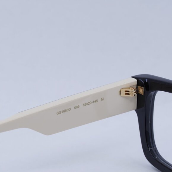 🕶️ New Gucci GG1666O 005 Eyeglasses - Black with Ivory Frame - Picture 6 of 11